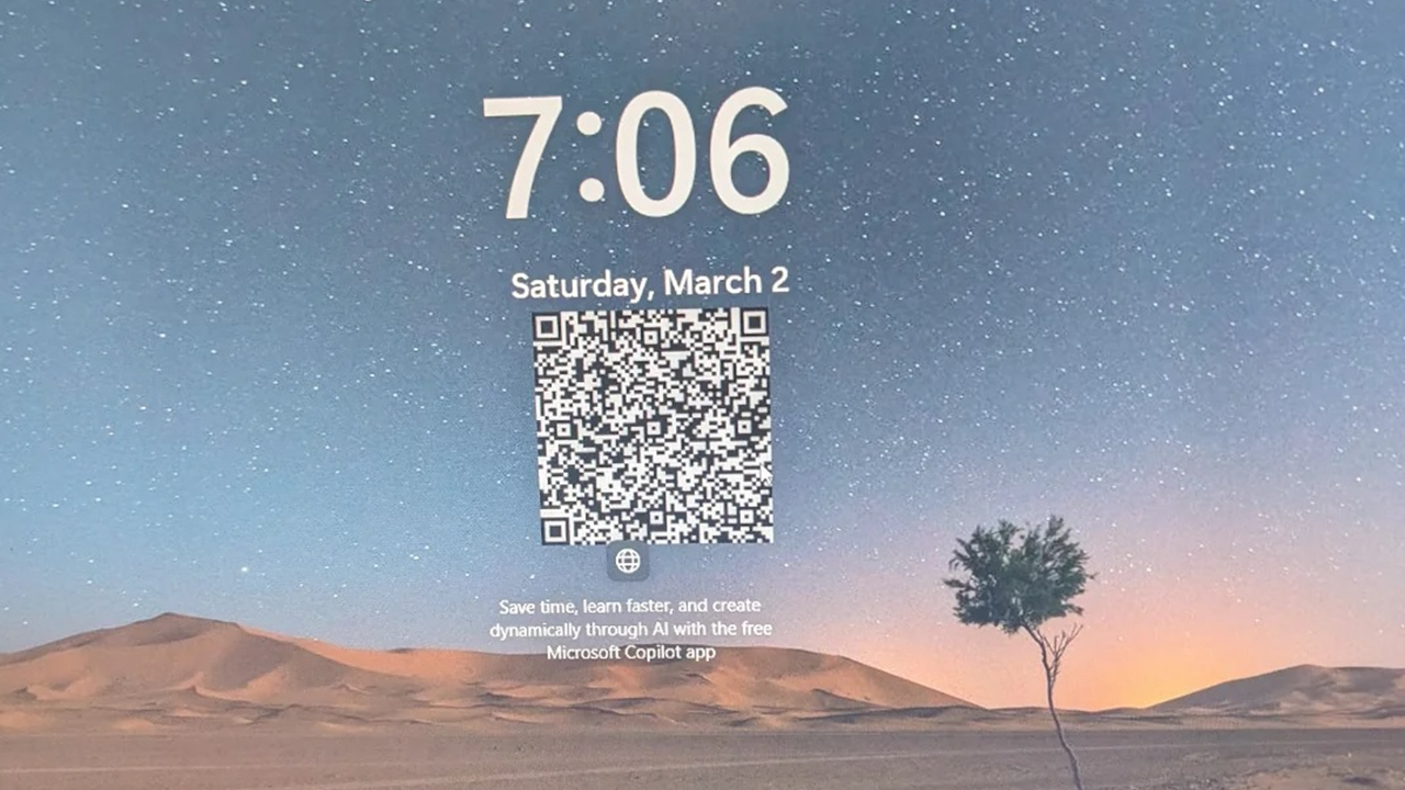 微软停止在Windows 11锁屏界面显示Copilot二维码广告 称这是测试