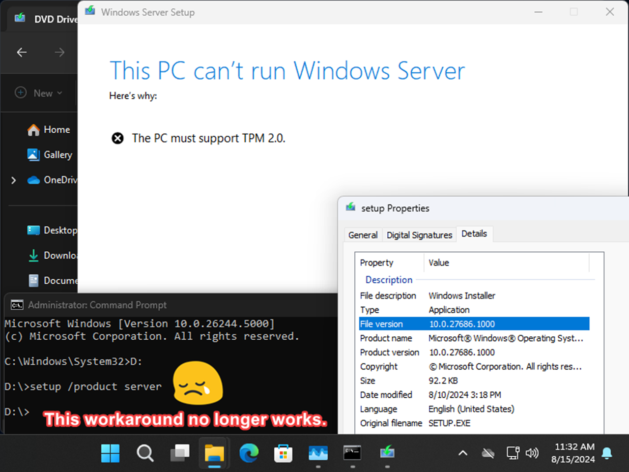 微软封堵不满足硬件要求升级Windows 11的绕过方式：冒充服务器跳过TPM