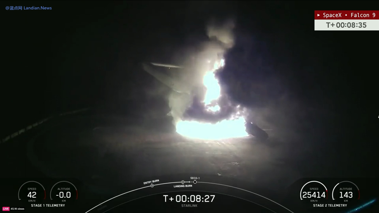 SpaceX的23手猎鹰9号助推器返回时爆炸 FAA要求查清原因前猎鹰9号不得再发射